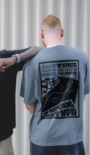 Load image into Gallery viewer, Stamped in Time - Oversized Tee (Grey-Blue)